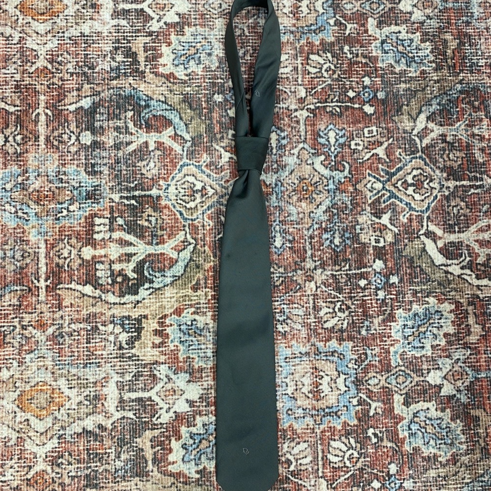 Christian Dior gray polyester/silk tie